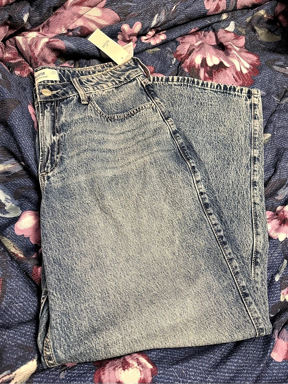 Hollister Curvy High-Rise Baggy Jeans Blue 14R 32W